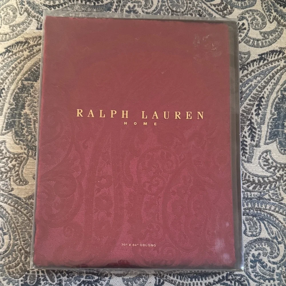 Ralph Lauren Deep Red Paisley Tablecloth